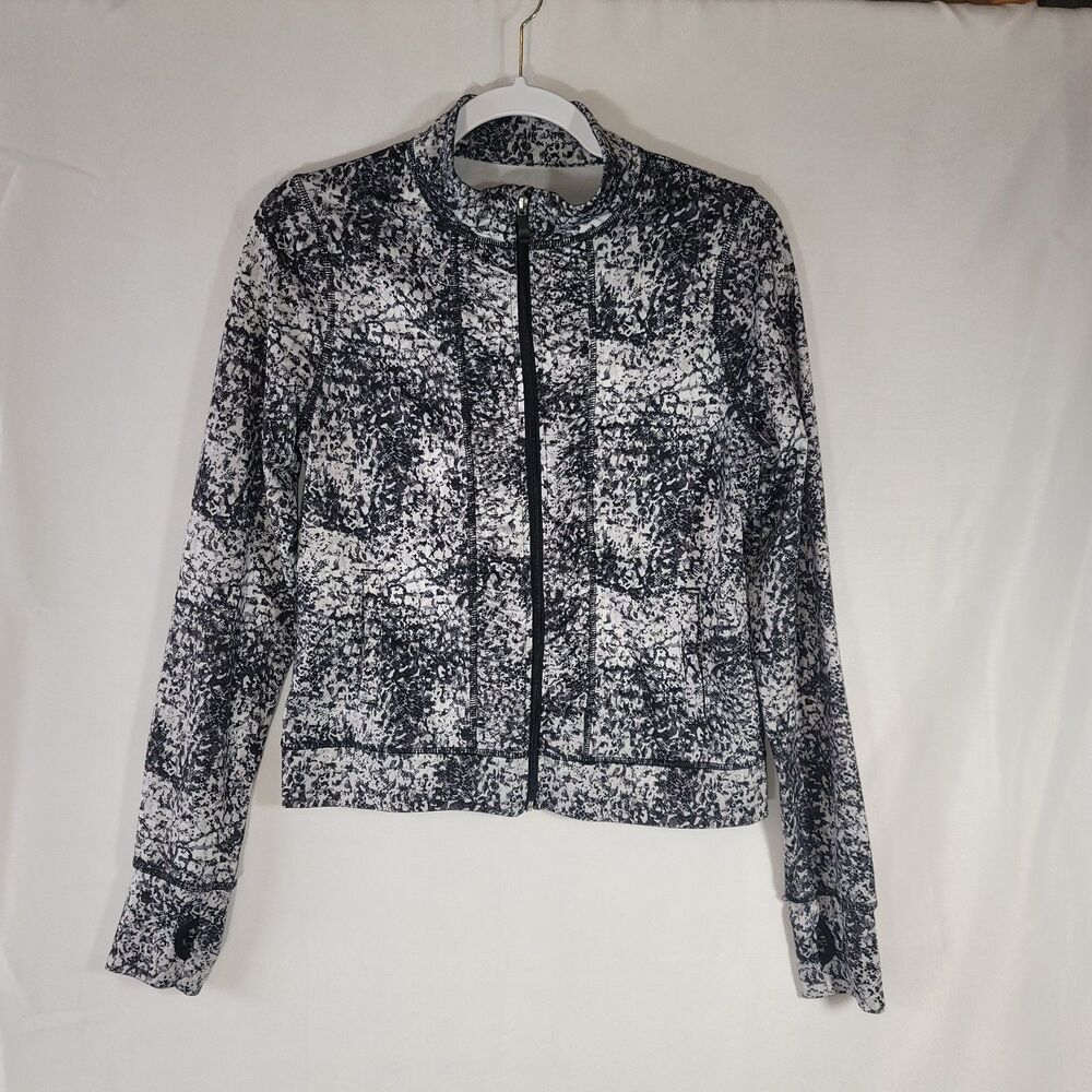 Danskin Now Women's XL (14-16) Full Zip Track Jacket Animal Print Thumbholes